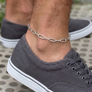 Ankelkæde Sølvtonet lænke