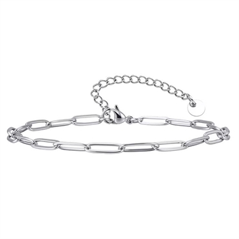 Ankelkæde Sølvtonet lænke