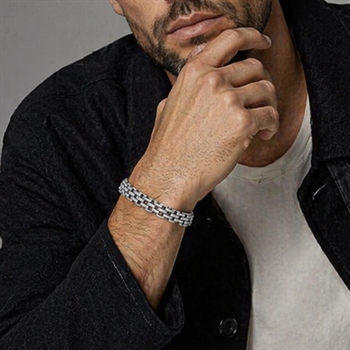 Armbånd Lænke Sølvtonet 11 mm