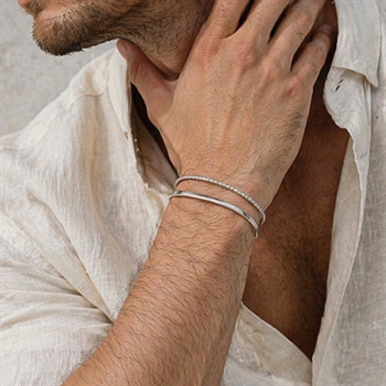 Armbånd med Dobbeltkæde Sølvtonet stål