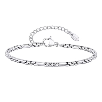 Armbånd 3mm Sølvtonet Design