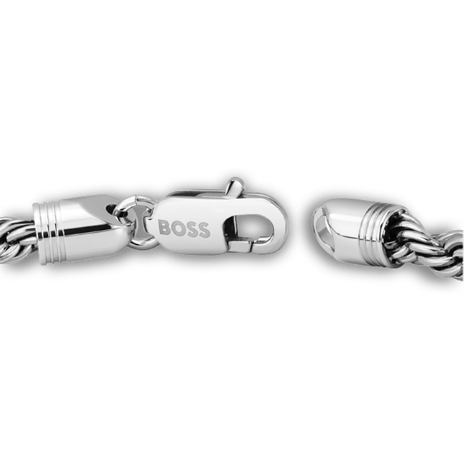 Enkelt og pænt sølvtonet armbånd fra BOSS