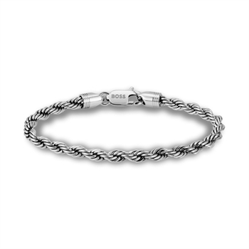 Enkelt og pænt sølvtonet armbånd fra BOSS