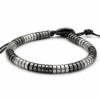 Perle armbånd Hermatit Grey Stone