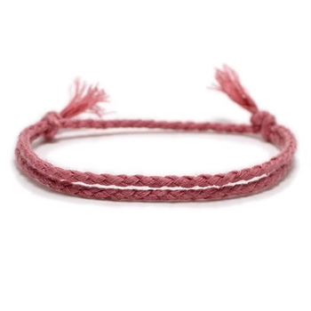 Armbånd i Rosa Bomulds Snor