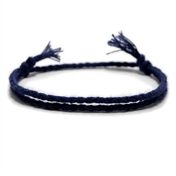 Armbånd i Navy Blå Bomulds Snor