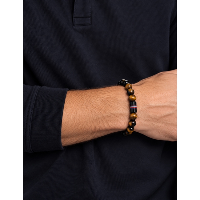 Tommy Hilfiger armbånd Jameson Tiger og Sort Agat