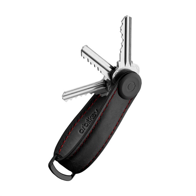 Orbitkey Nøglering Obsidian Black & Red