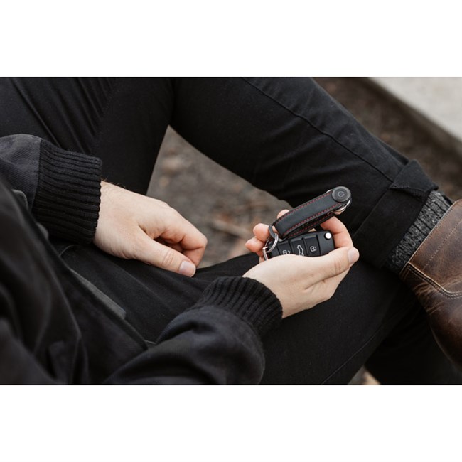 Orbitkey Nøglering Obsidian Black & Red