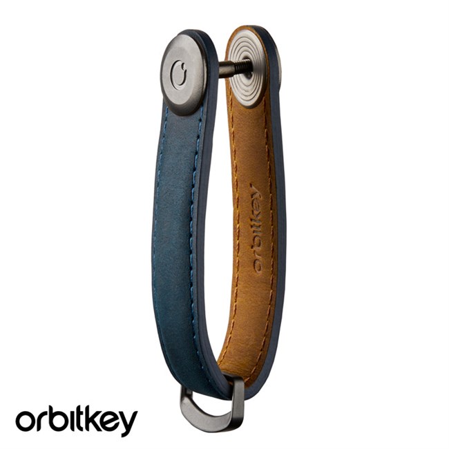 Orbitkey Nøglering Marine Blå Læder