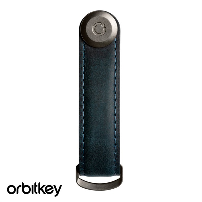 Orbitkey Nøglering Marine Blå Læder