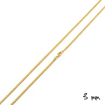 Klassisk Guldfarvet halskæde 3mm