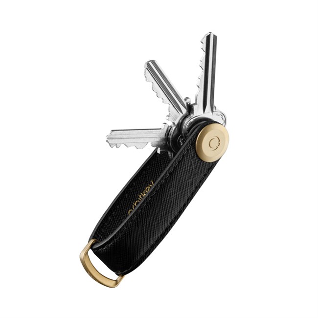 Orbitkey Nøglering Saffiano Liquorice Black