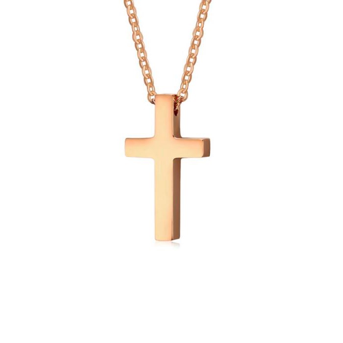 fedme Variant sætte ild Trendy Kors Halskæde Rose Gold