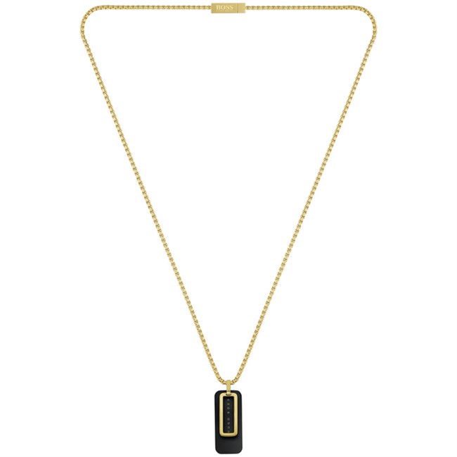 Hugo Boss Halskæde Black & Gold Dogtag