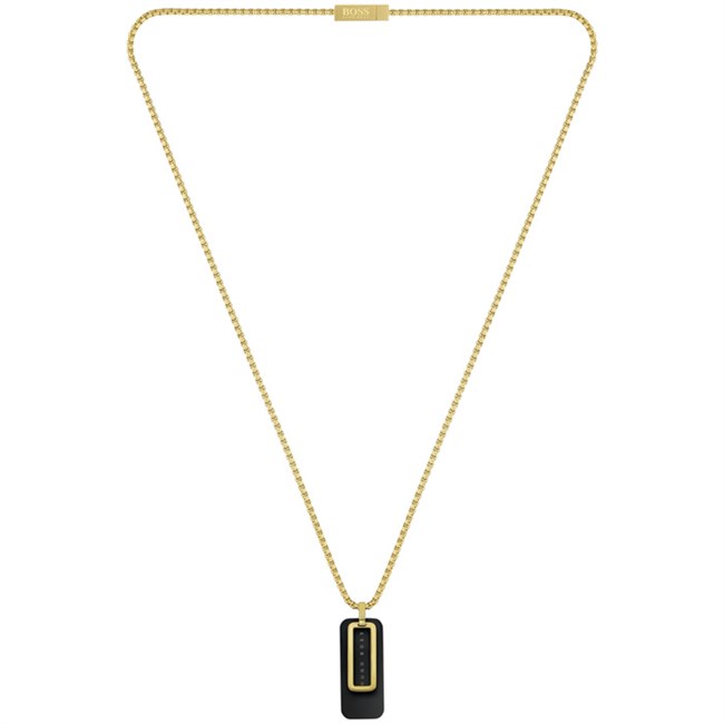 Hugo Boss Halskæde Black & Gold Dogtag