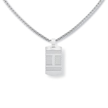 Dogtag TH Logo Mat Slebet Stål