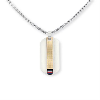 Dogtag Tommy Hilfiger Matslebet Stål Med Guldtoning