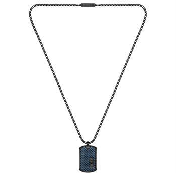 Hugo Boss Dogtag Halskæde Lander Dark Blue