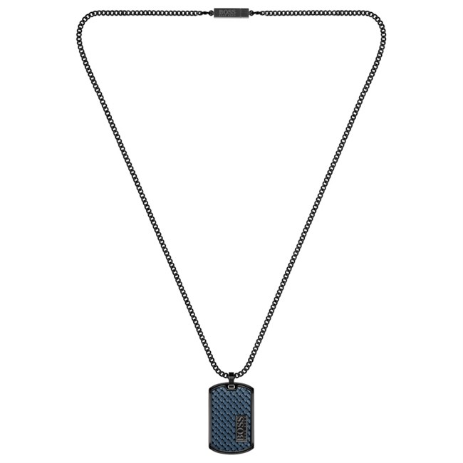 Hugo Boss Dogtag Halskæde Lander Dark Blue