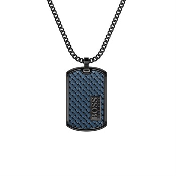 Hugo Boss Dogtag Halskæde Lander Dark Blue