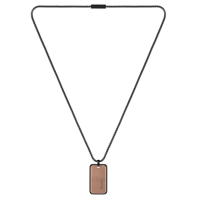 Hugo Boss Dogtag Halskæde Bronze & Sort