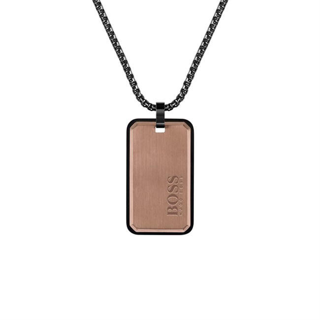 Hugo Boss Dogtag Halskæde Bronze & Sort