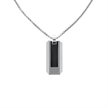 Tommy Hilfiger Halskæde Dogtag Steel Black Pique