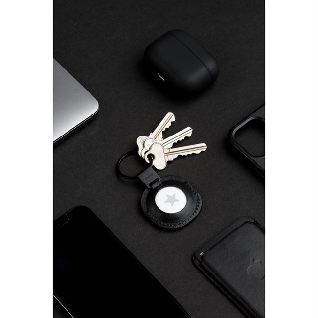 Airtag Holder Sort Læder Orbitkey