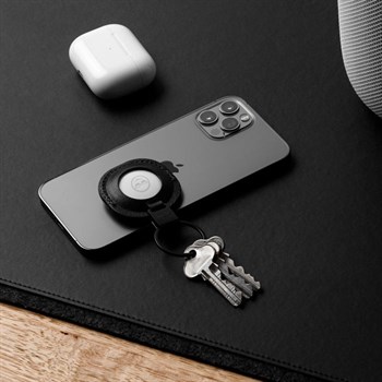 Airtag Holder Sort Læder Orbitkey