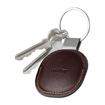 Airtag Holder Espresso Brunt Læder Orbitkey