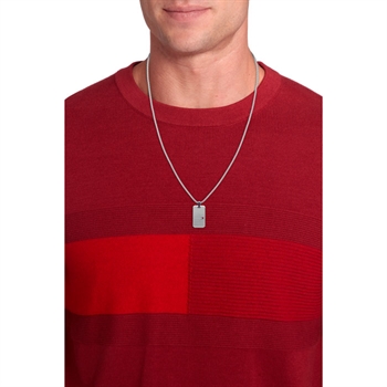 Hilfiger Halskæde Iconic Stripes Necklace Dogtag Sølv