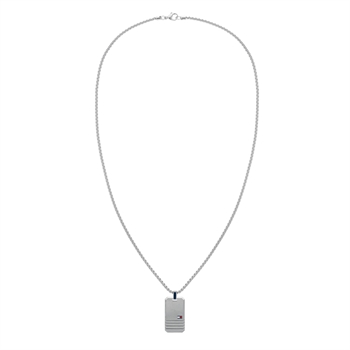 Hilfiger Halskæde Iconic Stripes Necklace Dogtag Sølv