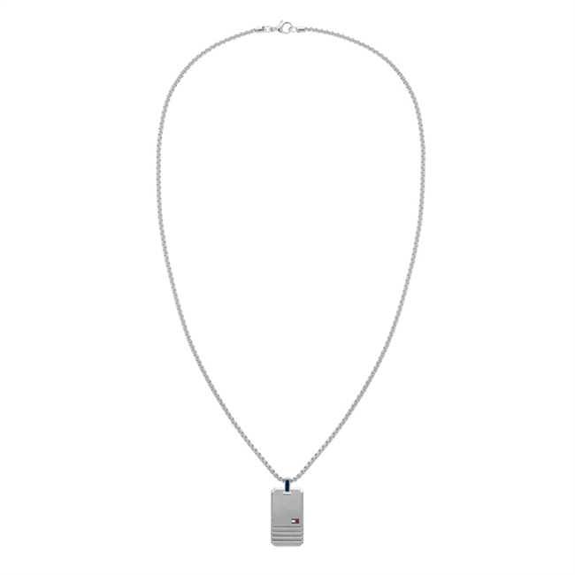 Hilfiger Halskæde Iconic Stripes Necklace Dogtag Sølv