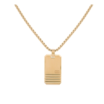 Hilfiger Halskæde Iconic Stripes Necklace Dogtag Gylden