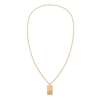 Hilfiger Halskæde Iconic Stripes Necklace Dogtag Gylden
