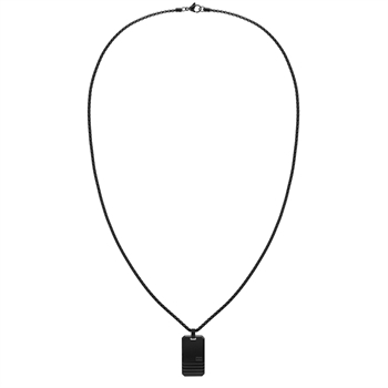 Hilfiger Halskæde Iconic Stripes Necklace Dogtag Sort