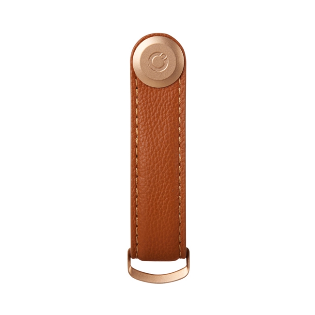 Orbitkey Nøglering Amber Gold Læder