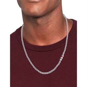 Moderne chain halskæde i sølvtone fra Tommy Hilfiger