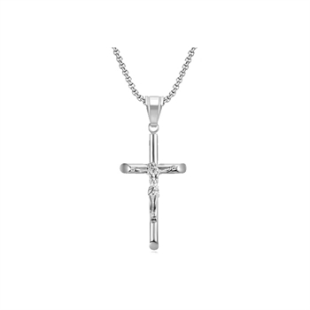 Kors Halskæde Eusta Sølvtonet