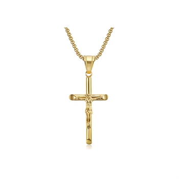 Kors Halskæde Eusta Guldtonet
