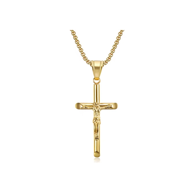 Kors Halskæde Eusta Guldtonet