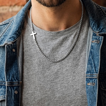 Crossline Halskæde Sølvtonet Kors