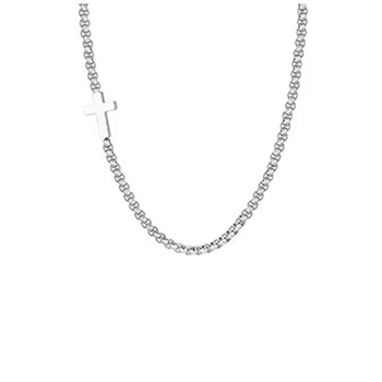 Crossline Halskæde Sølvtonet Kors