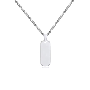 Halskæde Matte steel bar dogtag