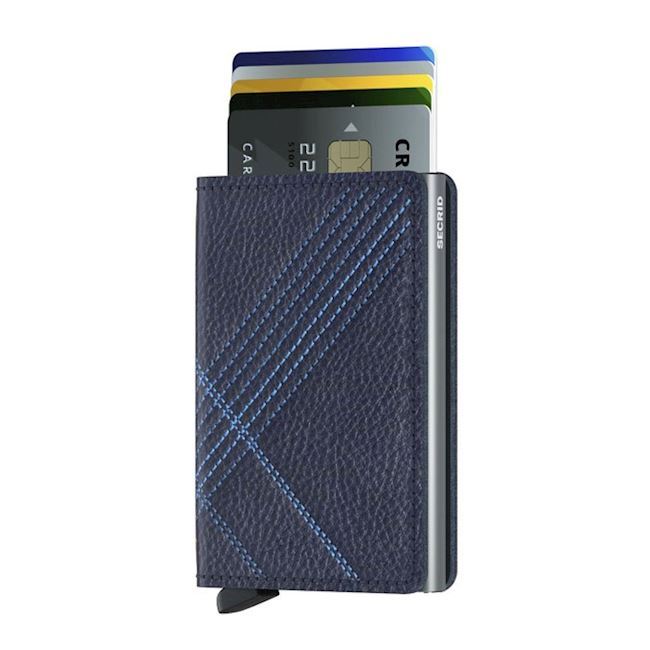 Secrid Slim Wallet Linea Navy Stitch