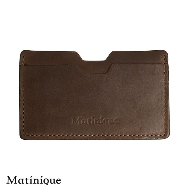 Matinique Læder Kortholder Dark Brown