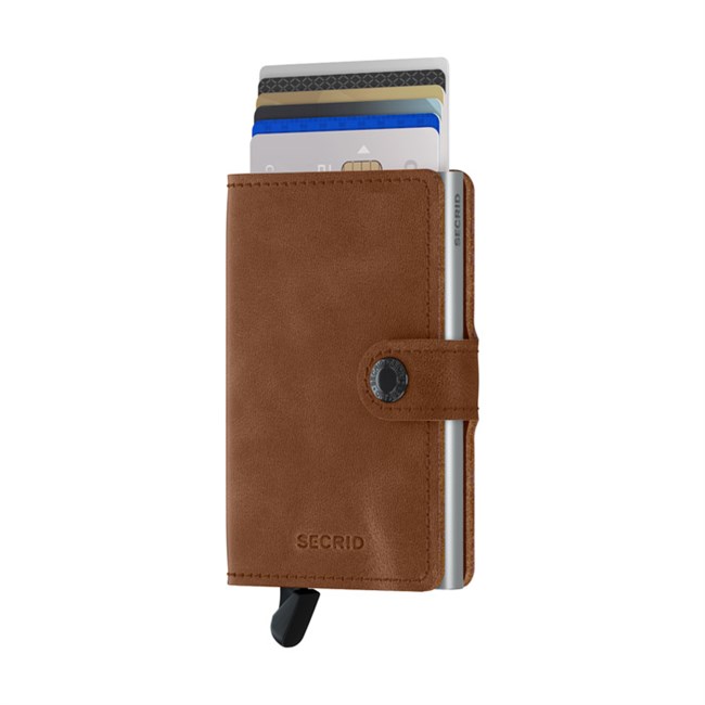 Secrid Mini Wallet Cognac Brown & Silver