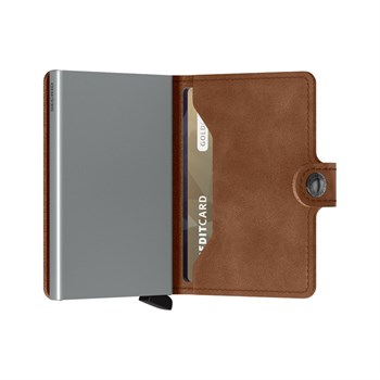 Secrid Mini Wallet Cognac Brown & Silver