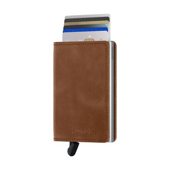 Secrid Slim Wallet Cognac Brown & Silver